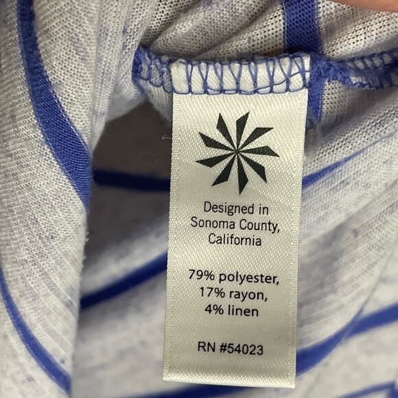 Athleta Asana Muscle Tank Top Gray Blue Stripes Size XS - Picture 4 of 9